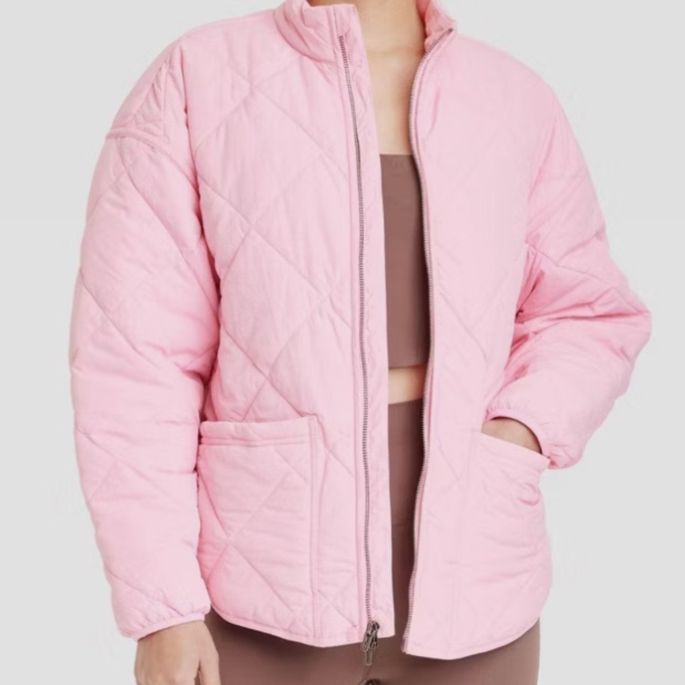 Women's Light Pink Puffer Coat